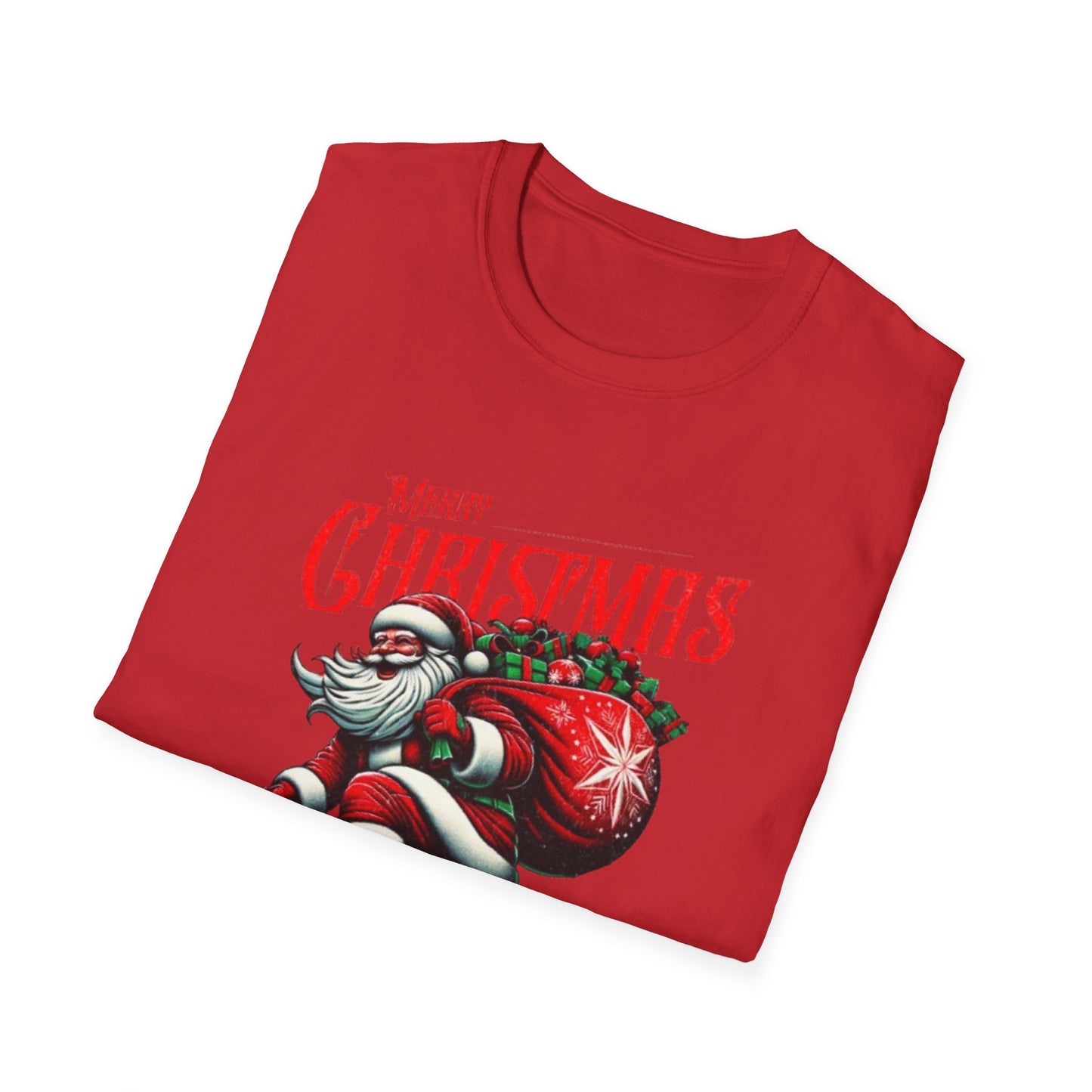 Christmas Skateboard Santa T-Shirt – 'Merry Christmas' Retro Skate Santa Tee
