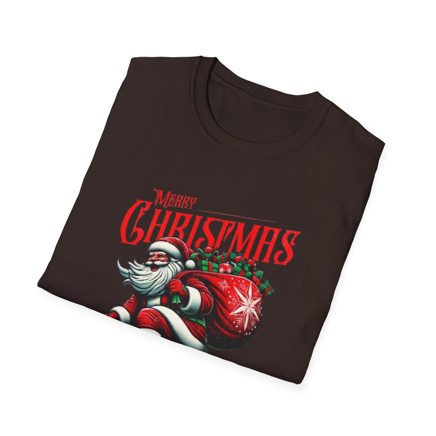 Christmas Skateboard Santa T-Shirt – 'Merry Christmas' Retro Skate Santa Tee