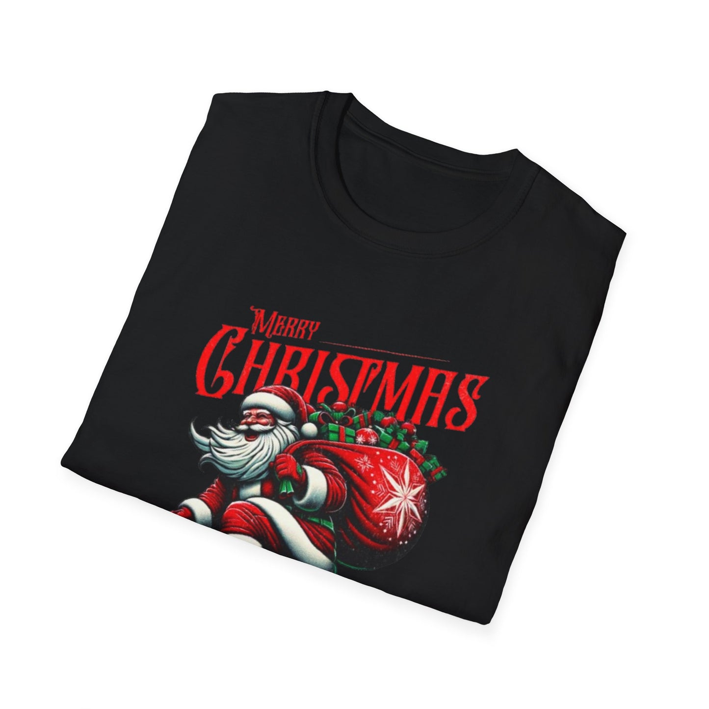 Christmas Skateboard Santa T-Shirt – 'Merry Christmas' Retro Skate Santa Tee
