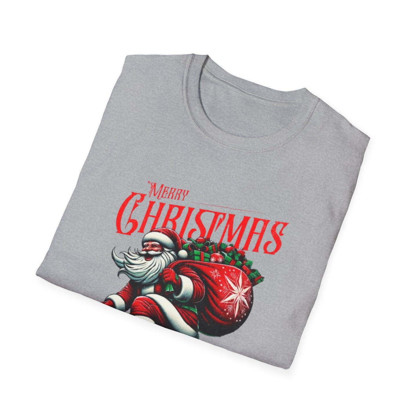 Christmas Skateboard Santa T-Shirt – 'Merry Christmas' Retro Skate Santa Tee