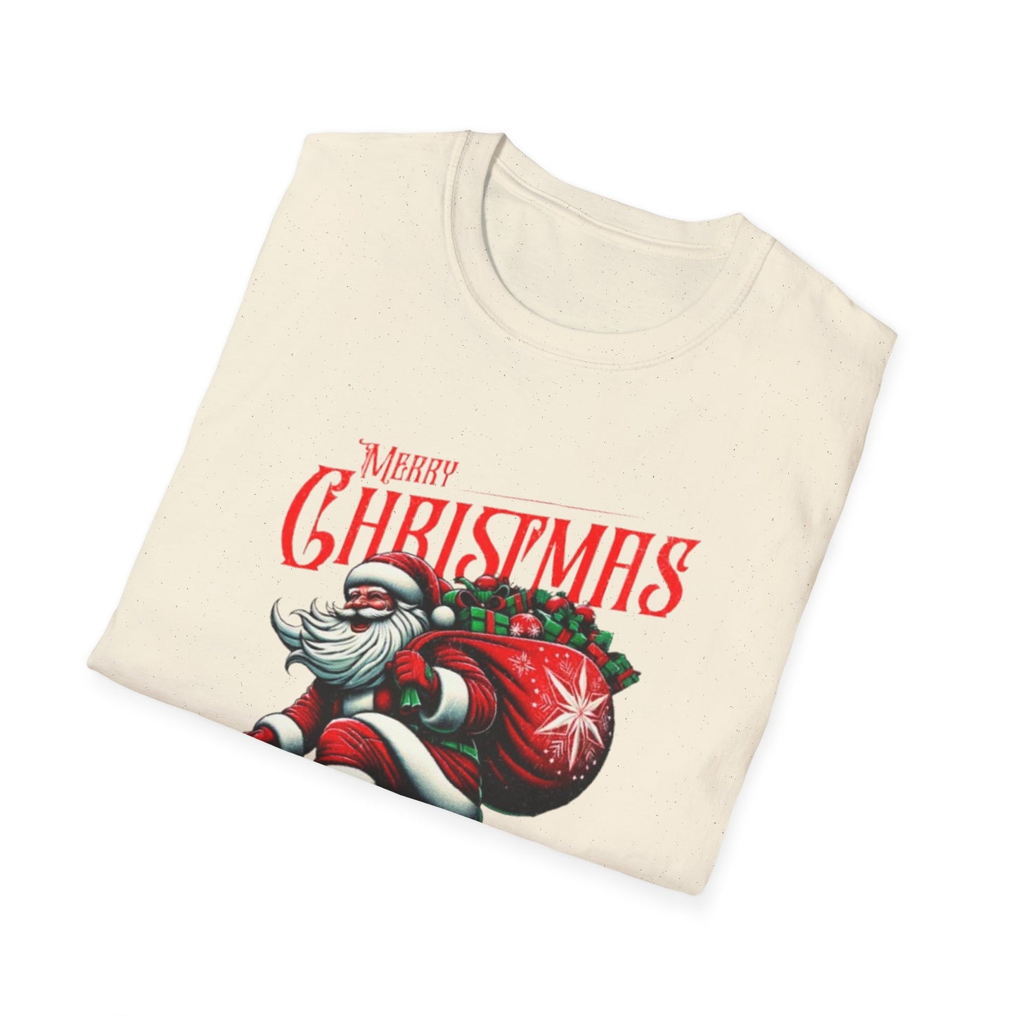Christmas Skateboard Santa T-Shirt – 'Merry Christmas' Retro Skate Santa Tee