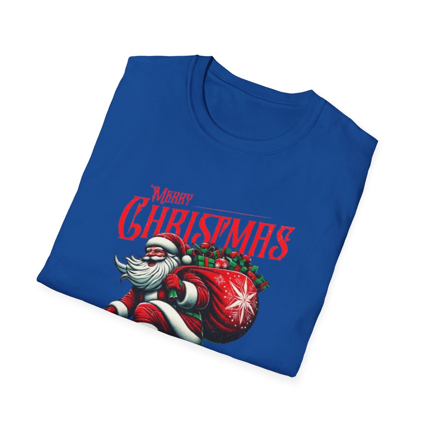 Christmas Skateboard Santa T-Shirt – 'Merry Christmas' Retro Skate Santa Tee