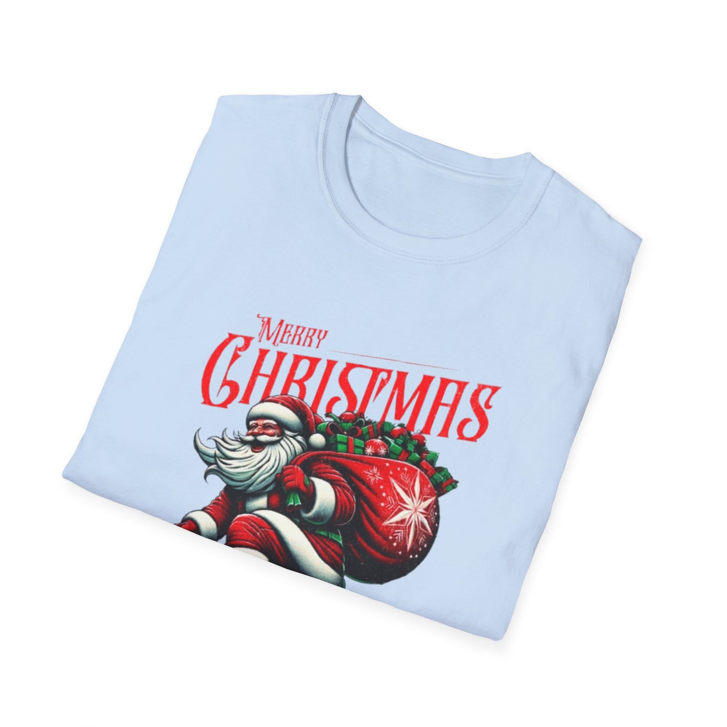 Christmas Skateboard Santa T-Shirt – 'Merry Christmas' Retro Skate Santa Tee