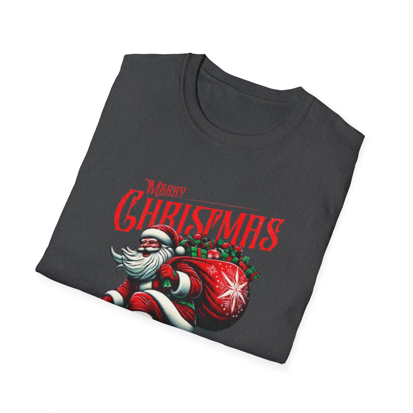 Christmas Skateboard Santa T-Shirt – 'Merry Christmas' Retro Skate Santa Tee